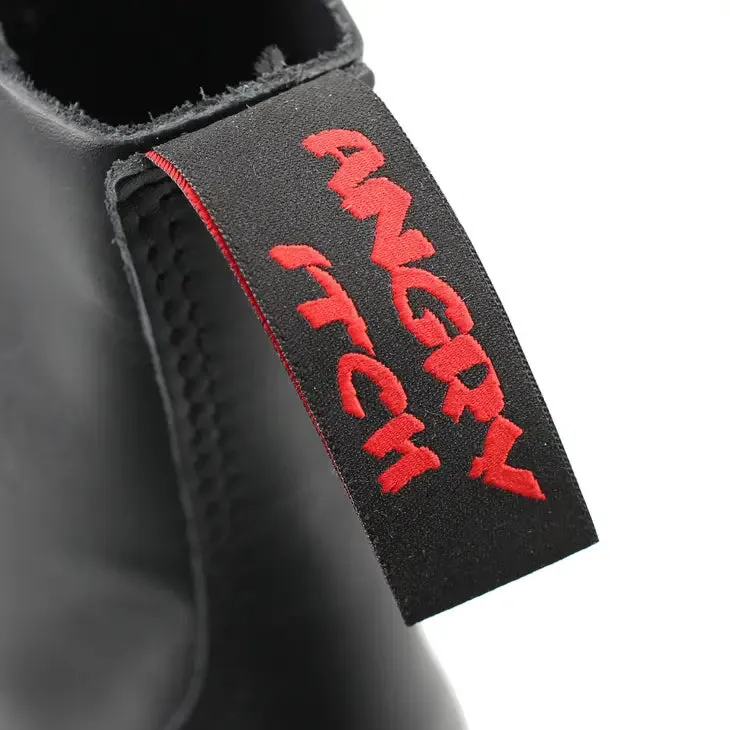 8 Hole Angry Itch Black Leather Boots