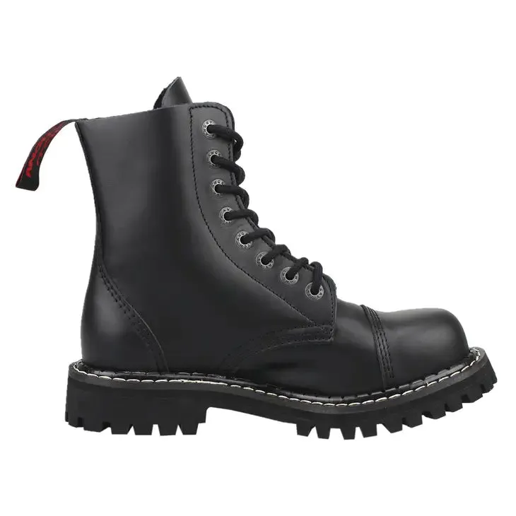 8 Hole Angry Itch Black Leather Boots