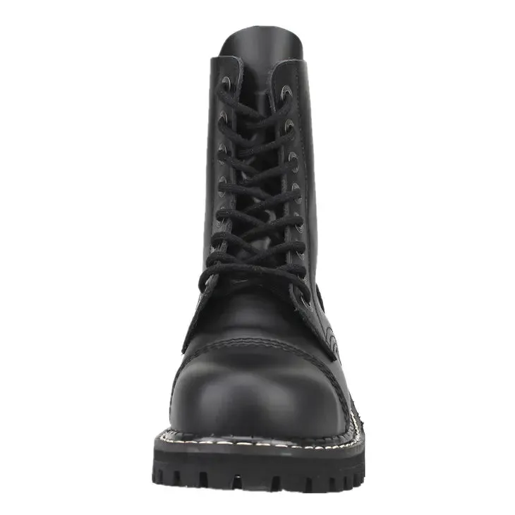 8 Hole Angry Itch Black Leather Boots