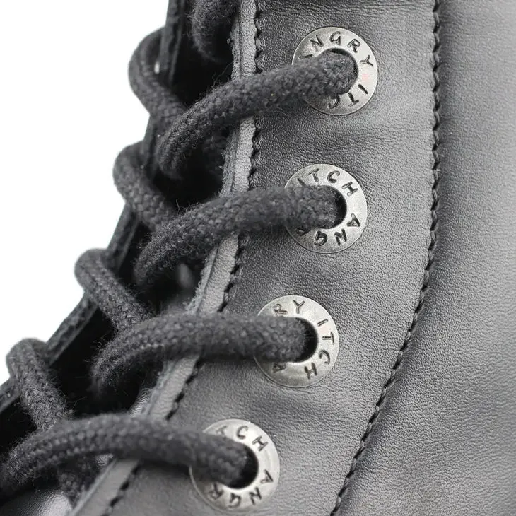 8 Hole Angry Itch Black Leather Boots