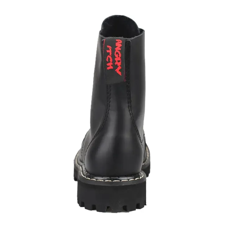 8 Hole Angry Itch Black Leather Boots