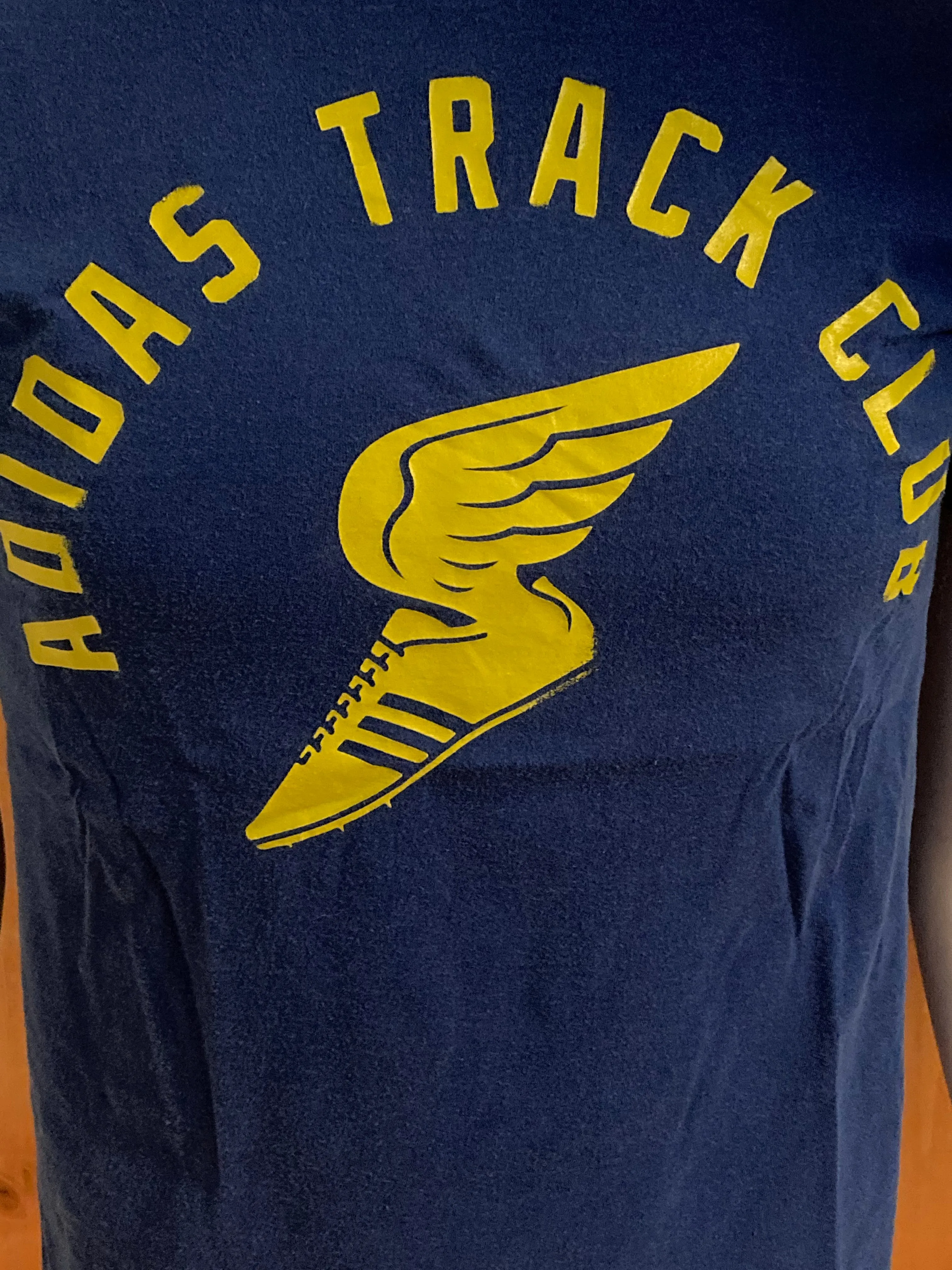 ADIDAS "TRACK CLUB" Graphic Print The Go To Tee Adult M Medium MD Blue 2012 T-Shirt Tee Shirt