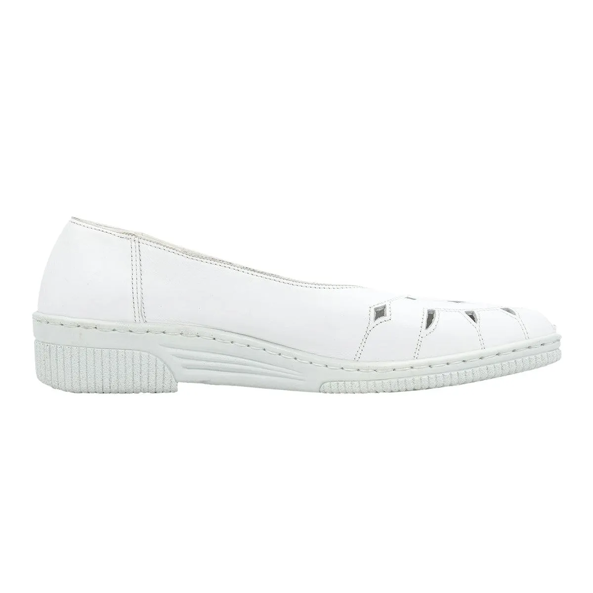 Ara Cutout Casual Loafers Leather White Colour For Women