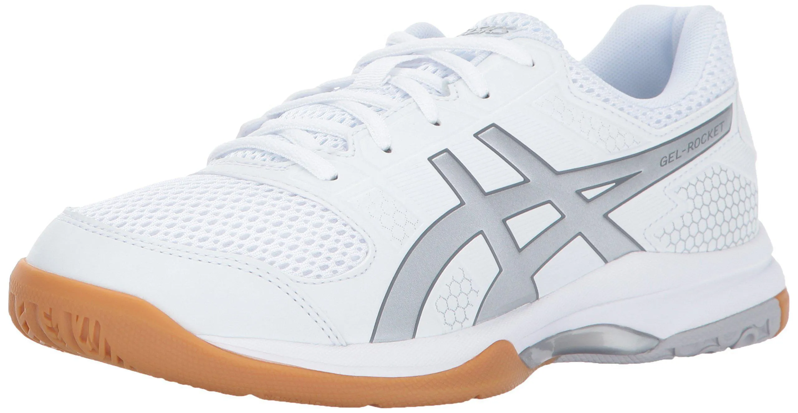 ASICS Womens Gel-Rocket 8 Volleyball Shoe, Silver/White, 9.5 Medium US