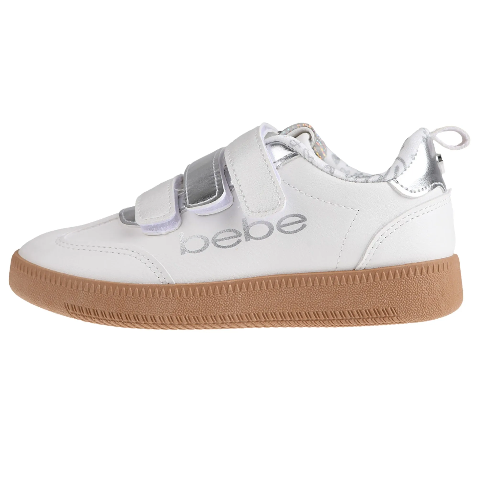 bebe Girls' Shoes - Sneakers for Girls, Low Top Metallic Flat Sneakers  for Little Kid/Big Kid