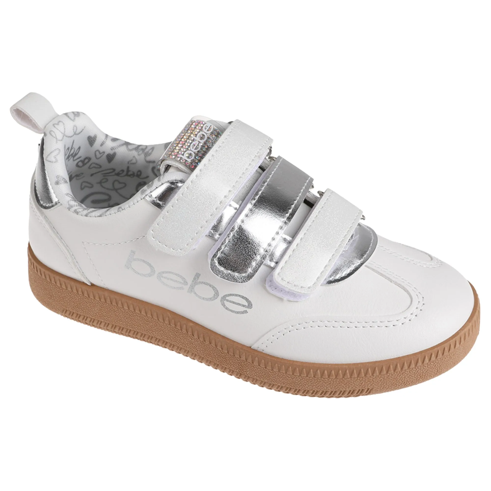 bebe Girls' Shoes - Sneakers for Girls, Low Top Metallic Flat Sneakers  for Little Kid/Big Kid