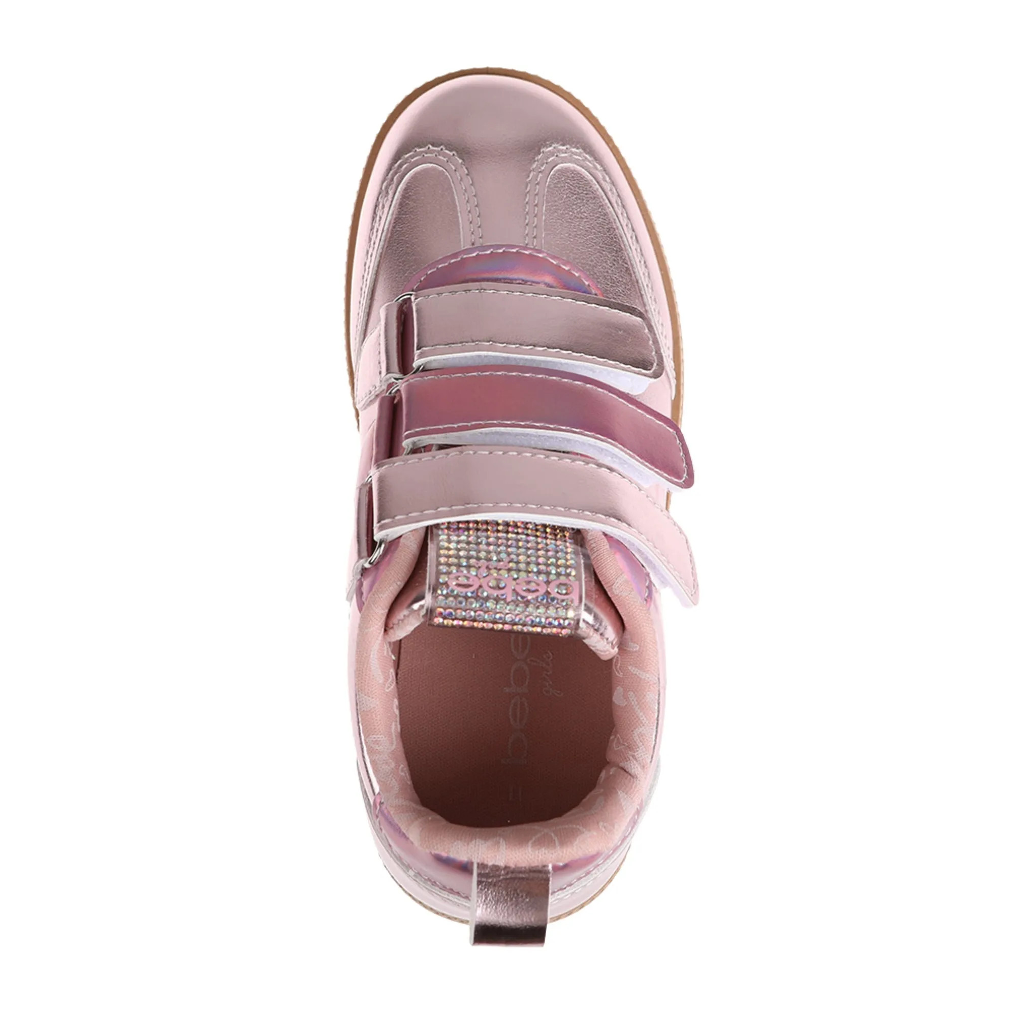 bebe Girls' Shoes - Sneakers for Girls, Low Top Metallic Flat Sneakers  for Little Kid/Big Kid