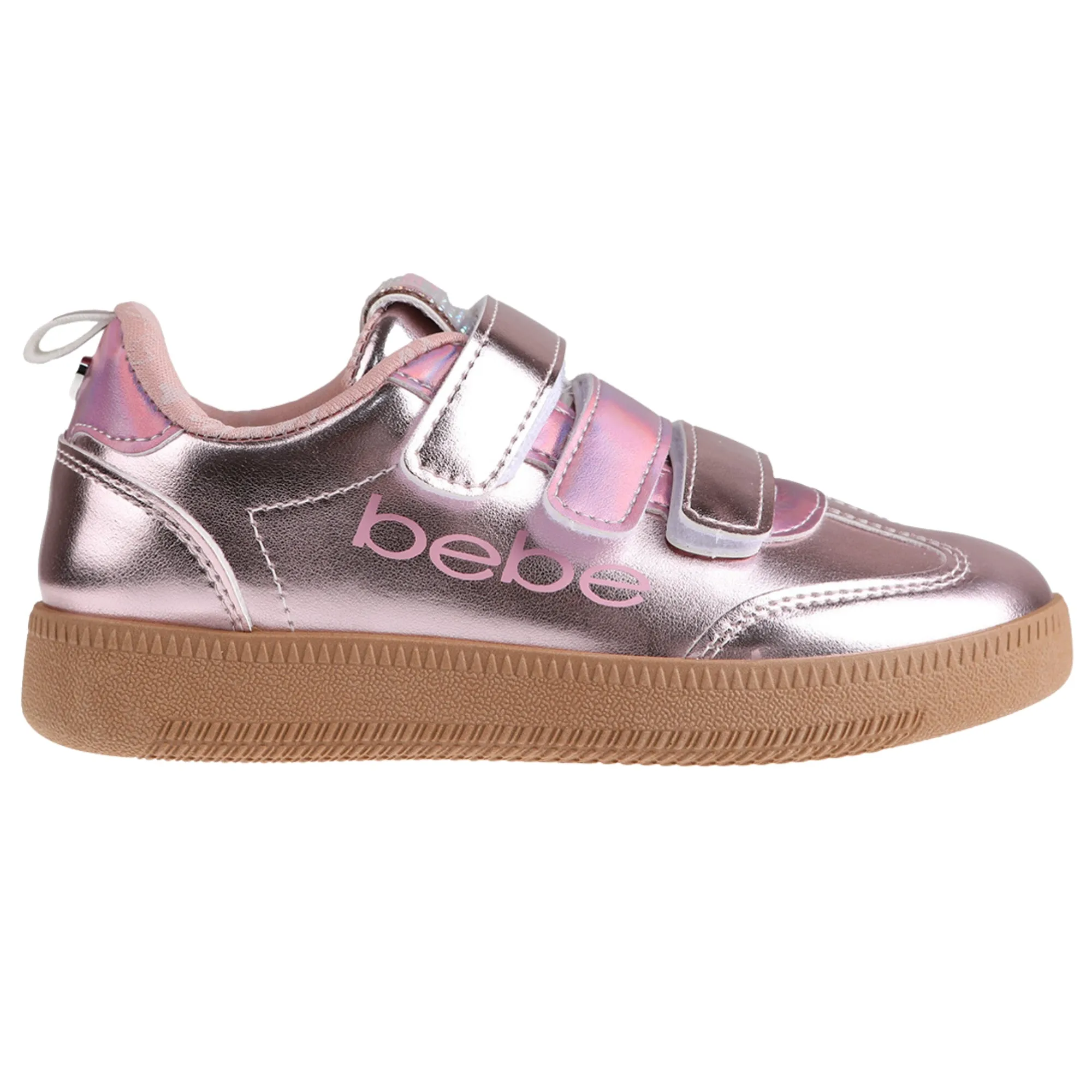 bebe Girls' Shoes - Sneakers for Girls, Low Top Metallic Flat Sneakers  for Little Kid/Big Kid