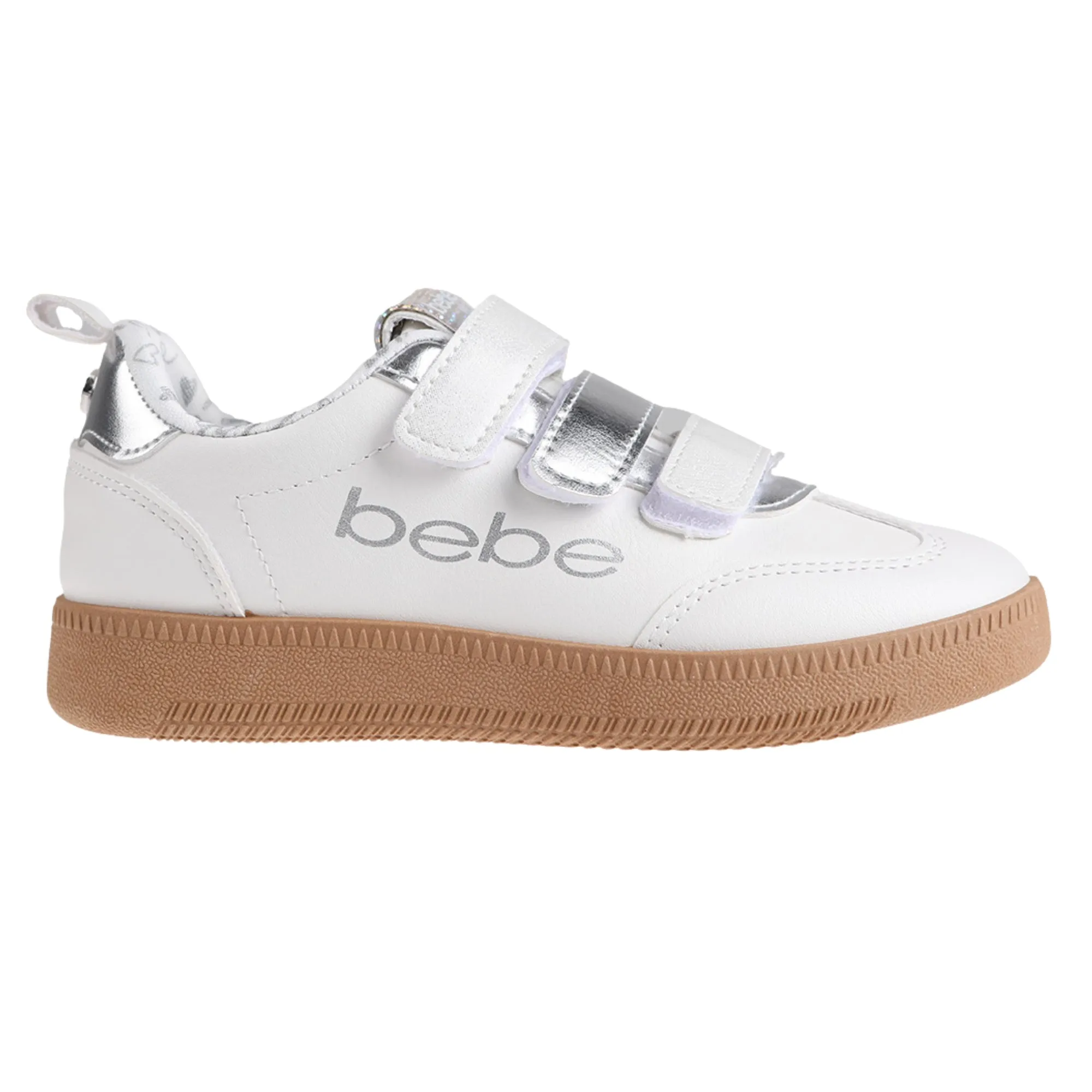 bebe Girls' Shoes - Sneakers for Girls, Low Top Metallic Flat Sneakers  for Little Kid/Big Kid