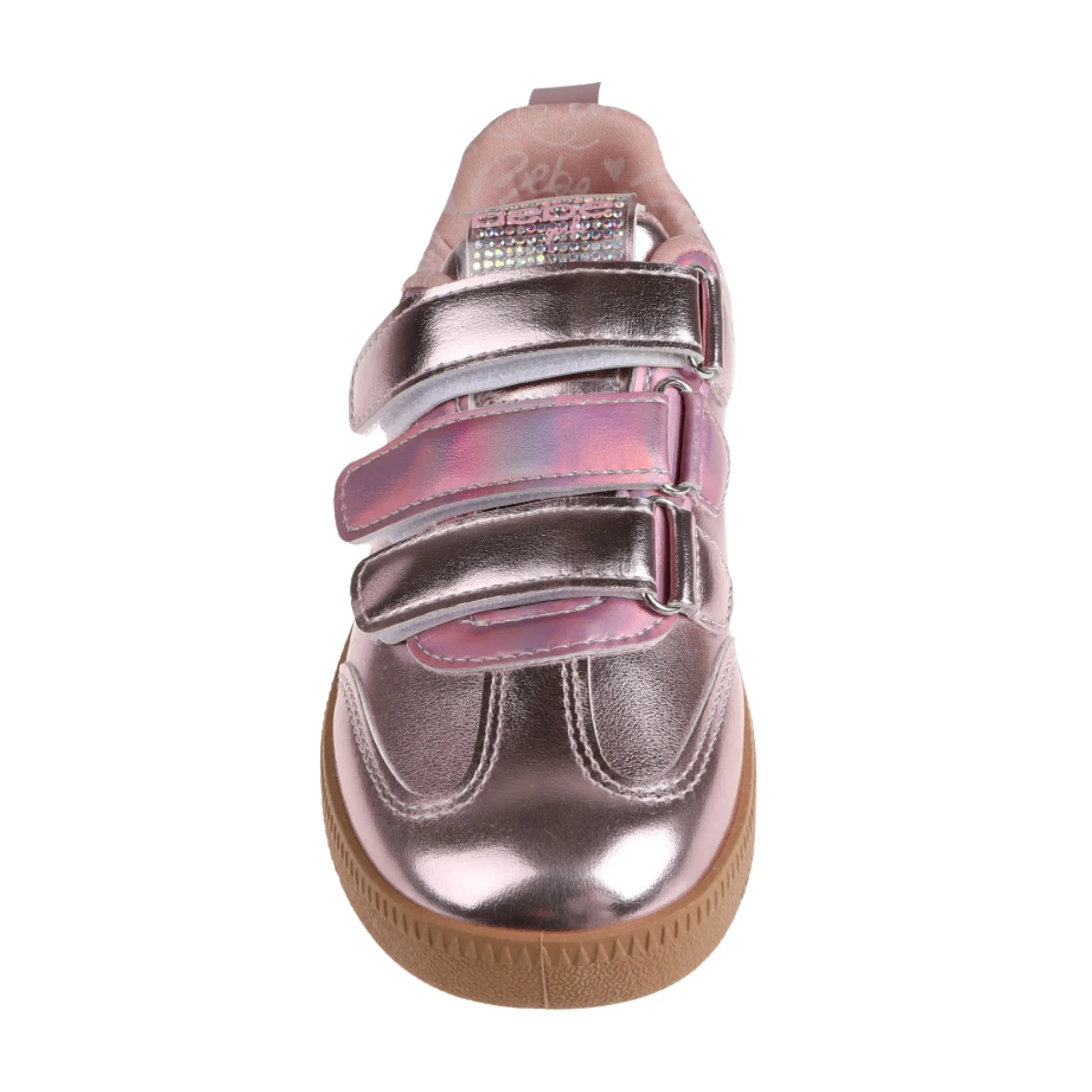 bebe Girls' Shoes - Sneakers for Girls, Low Top Metallic Flat Sneakers  for Little Kid/Big Kid