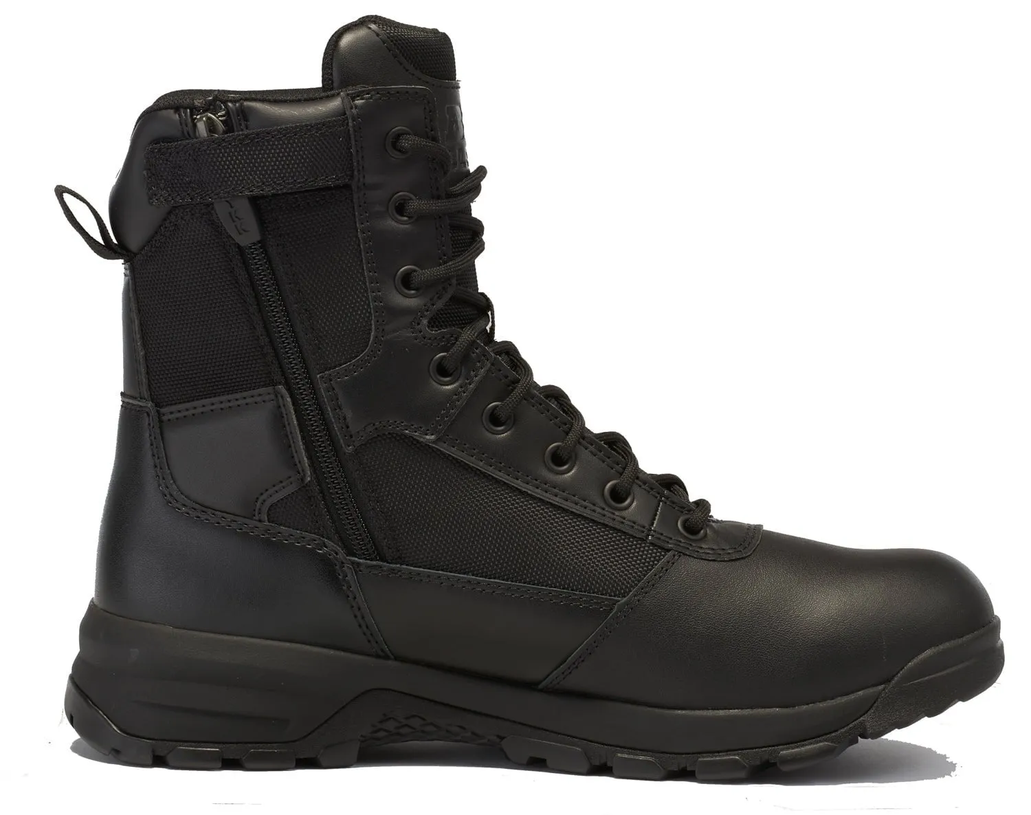 Belleville Mens Black Leather Spear Point 8in Zip WP Military Boots