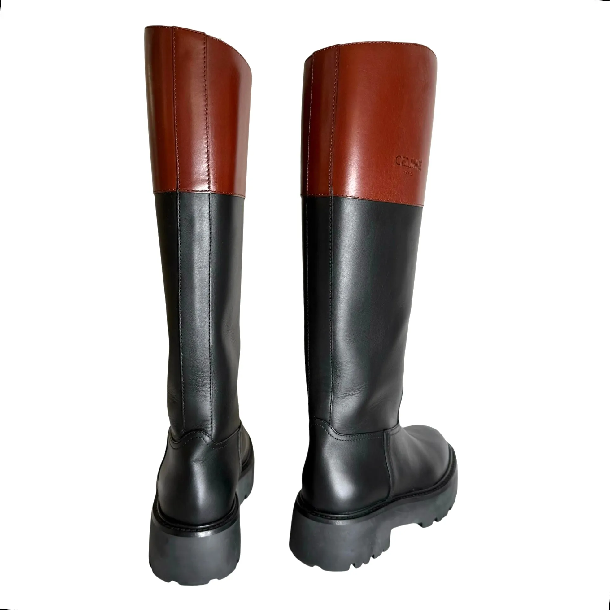 Black & Brown Tall Boots - 7.5