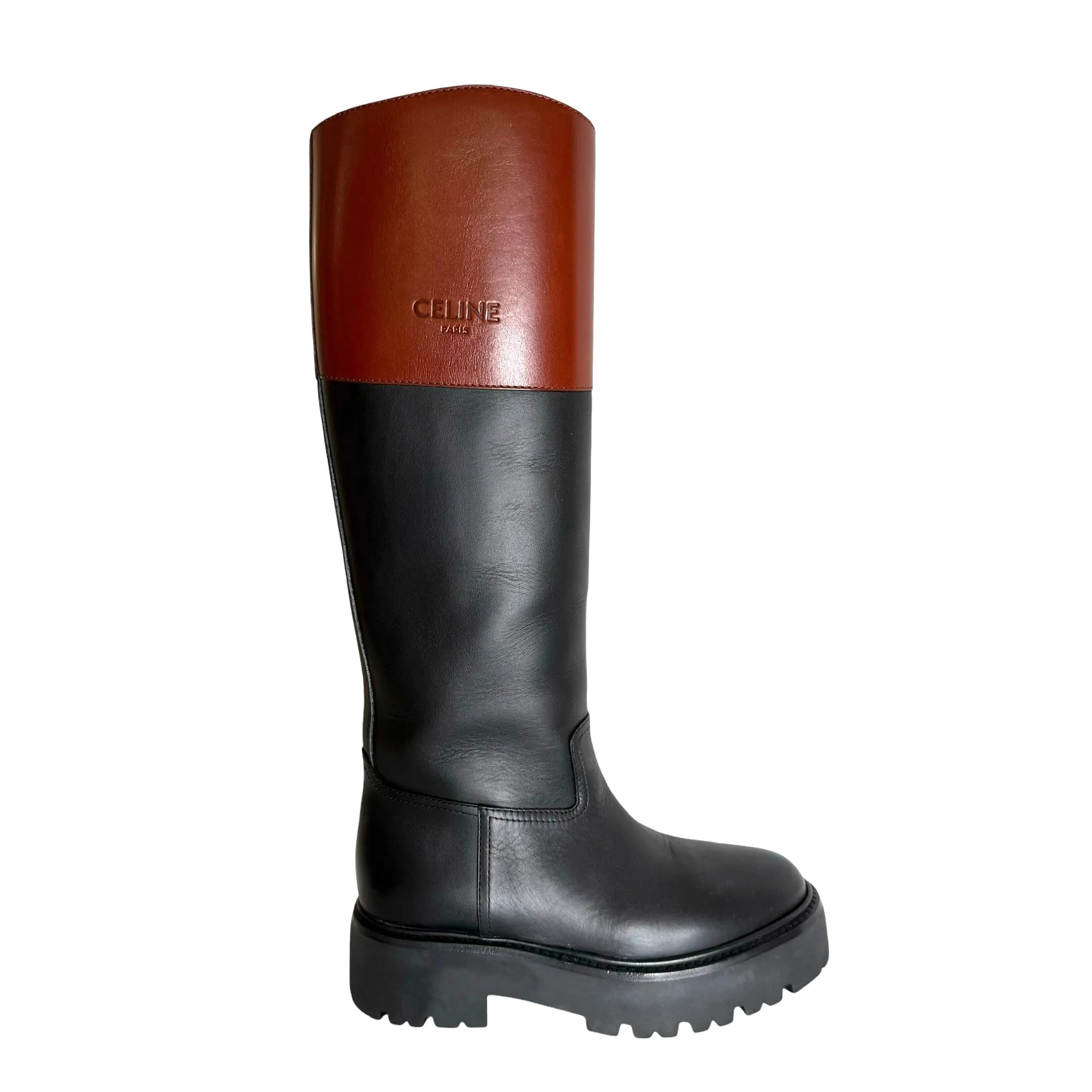 Black & Brown Tall Boots - 7.5