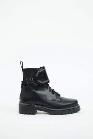 Black & Silver Bead Combat Boot