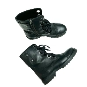 Black Combat Leather Boots - 7