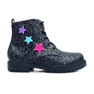 BLACK GLITTER STAR BOOT