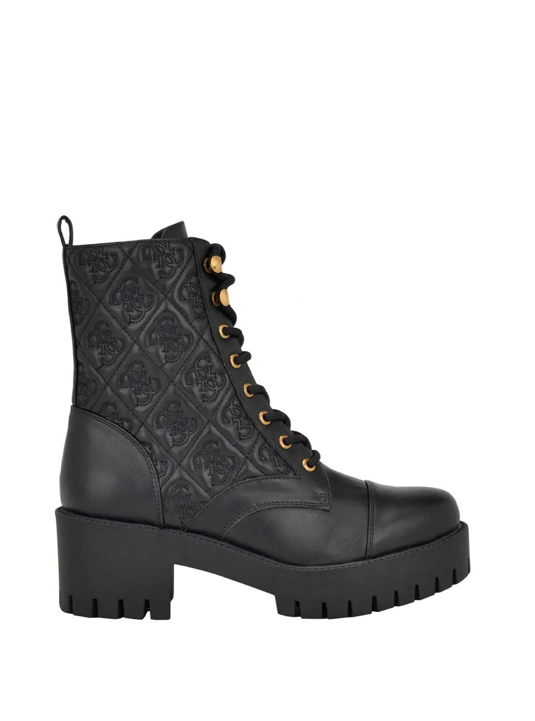 Black Logo Waite Combat Boots