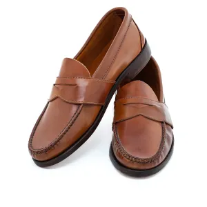 Blue Isle Weltline Penny Loafers - Whiskey Shell Cordovan