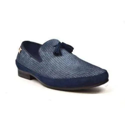 British Walkers Chris Men's Blue Burnished Leather Loafers