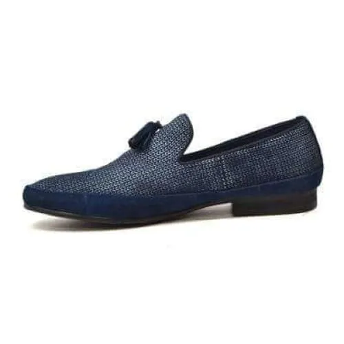 British Walkers Chris Men's Blue Burnished Leather Loafers