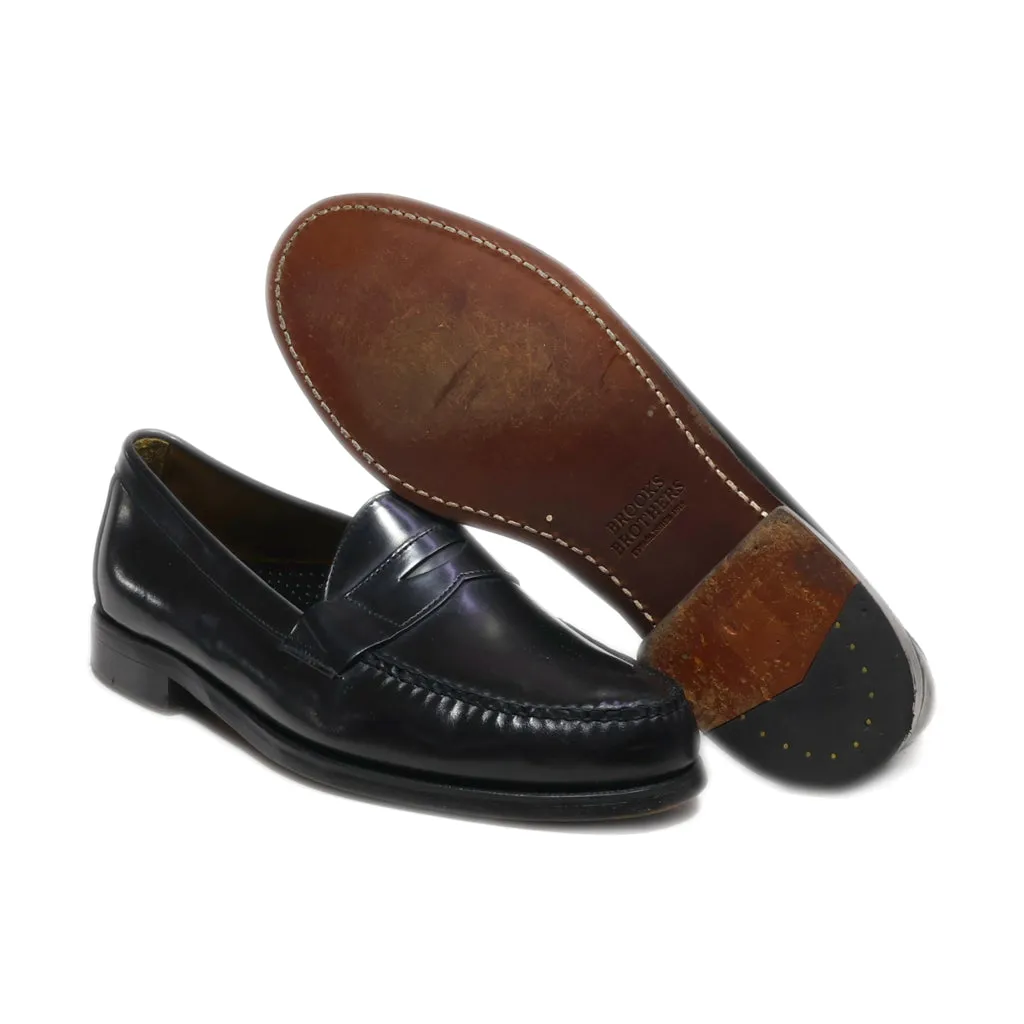 Brooks Brothers Loafers Leather Black Colour For Men