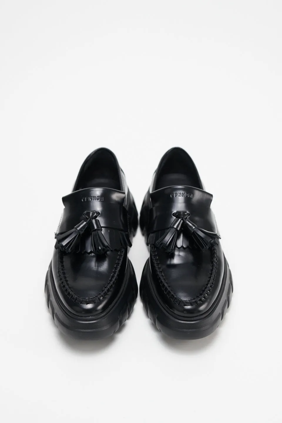 Brushed Vitello Black Chunky Loafers