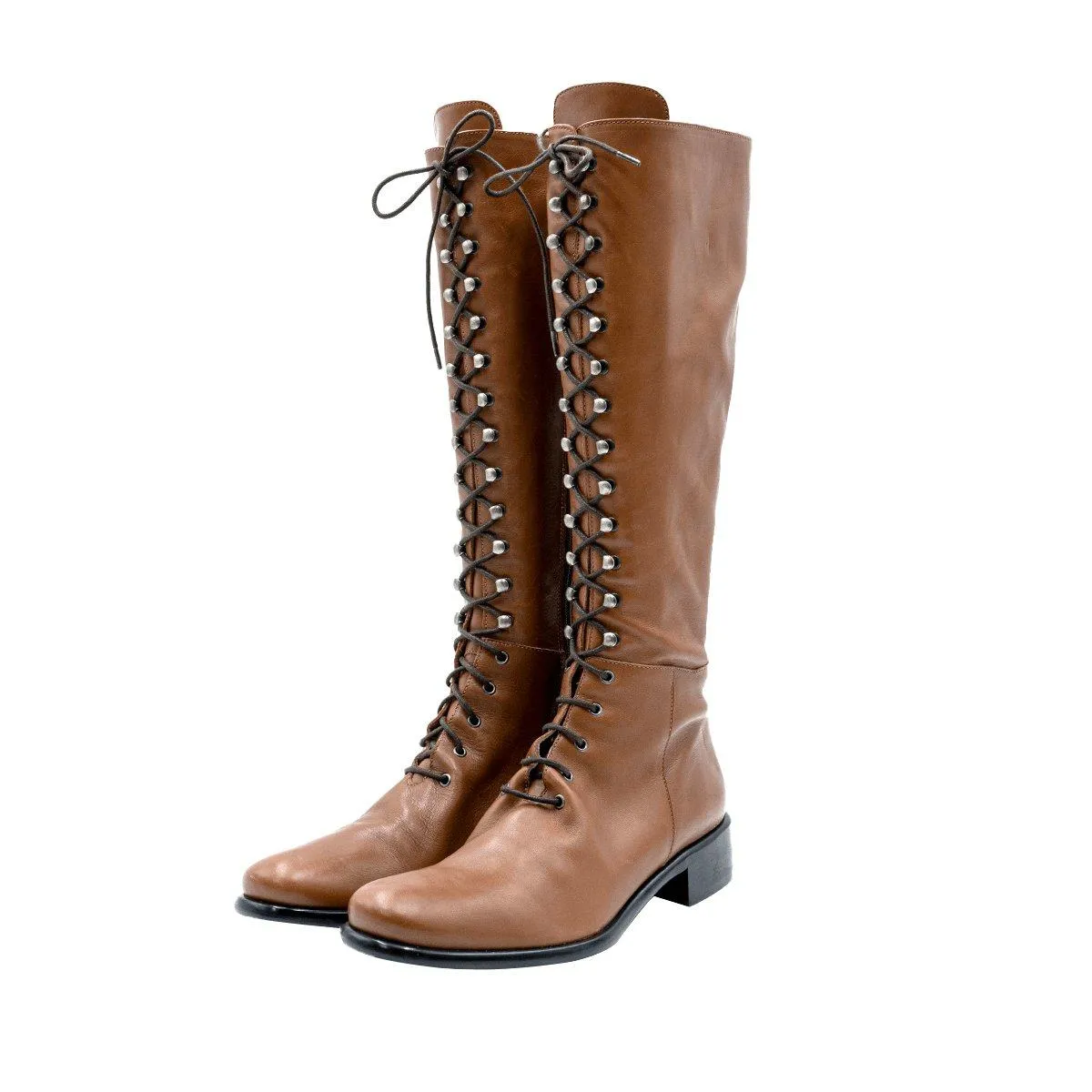 Carriere High Boots Leather Brown Colour For Women