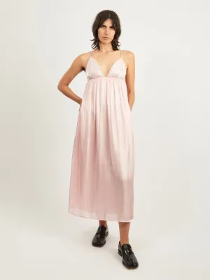 Chalk Pink Changeant Satin Strap Dress