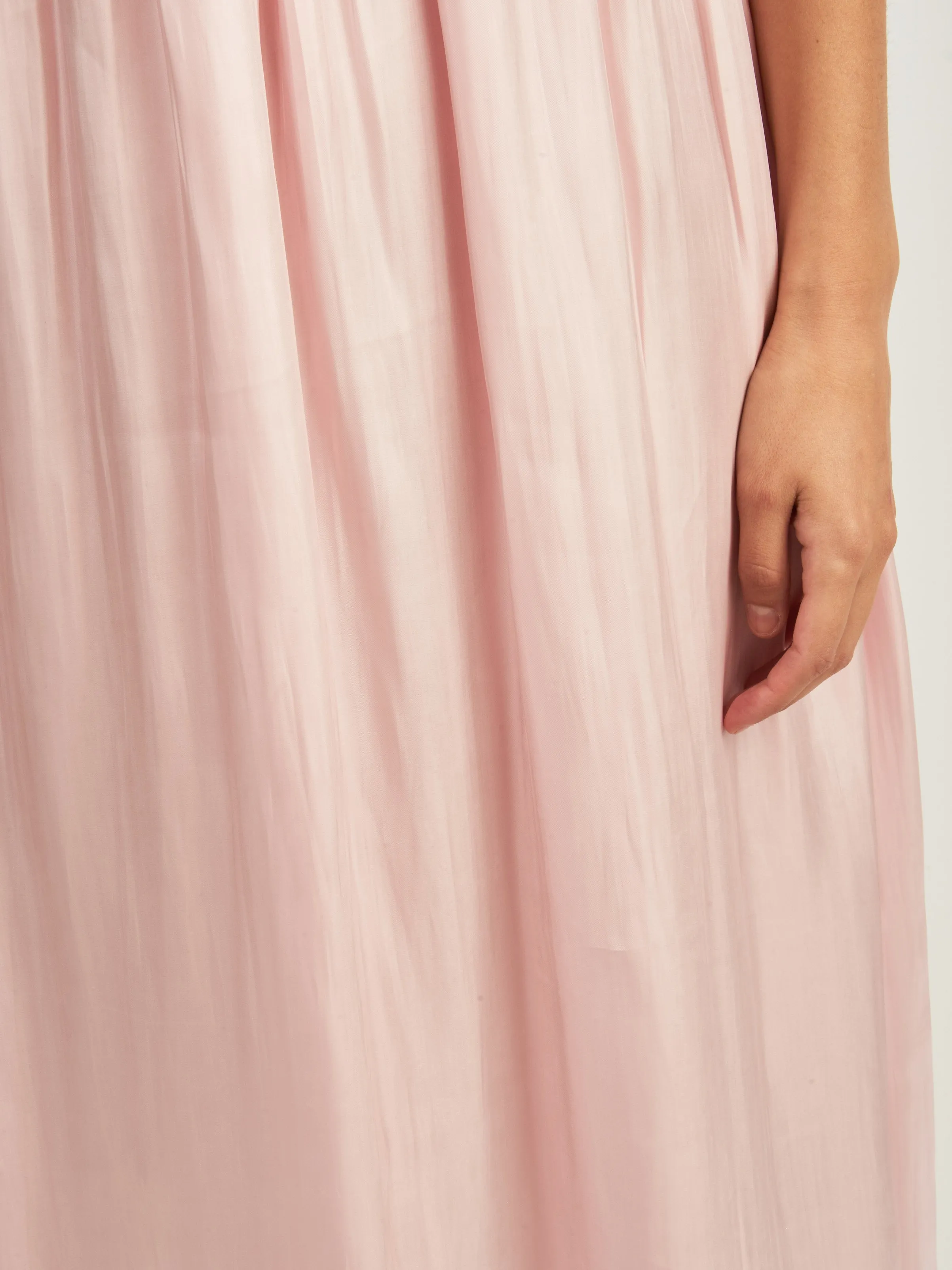 Chalk Pink Changeant Satin Strap Dress