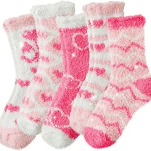 Cozy Fluffy Winter Slipper Socks – Warm and Stylish (5 Pack)