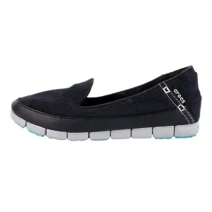 Crocs Strech Sole Skimmer Casual Loafers Fabric Black Colour For Women