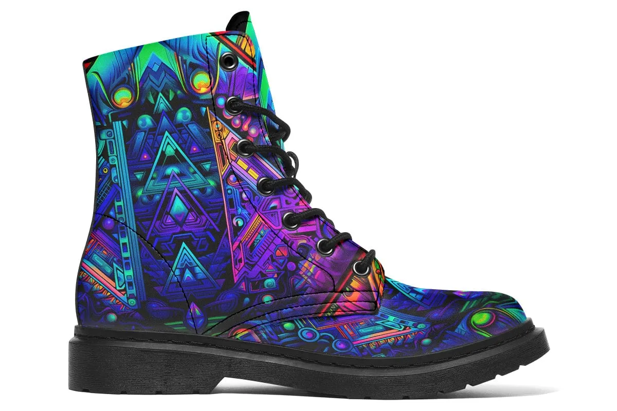 Cyber Cyan Combat Boots