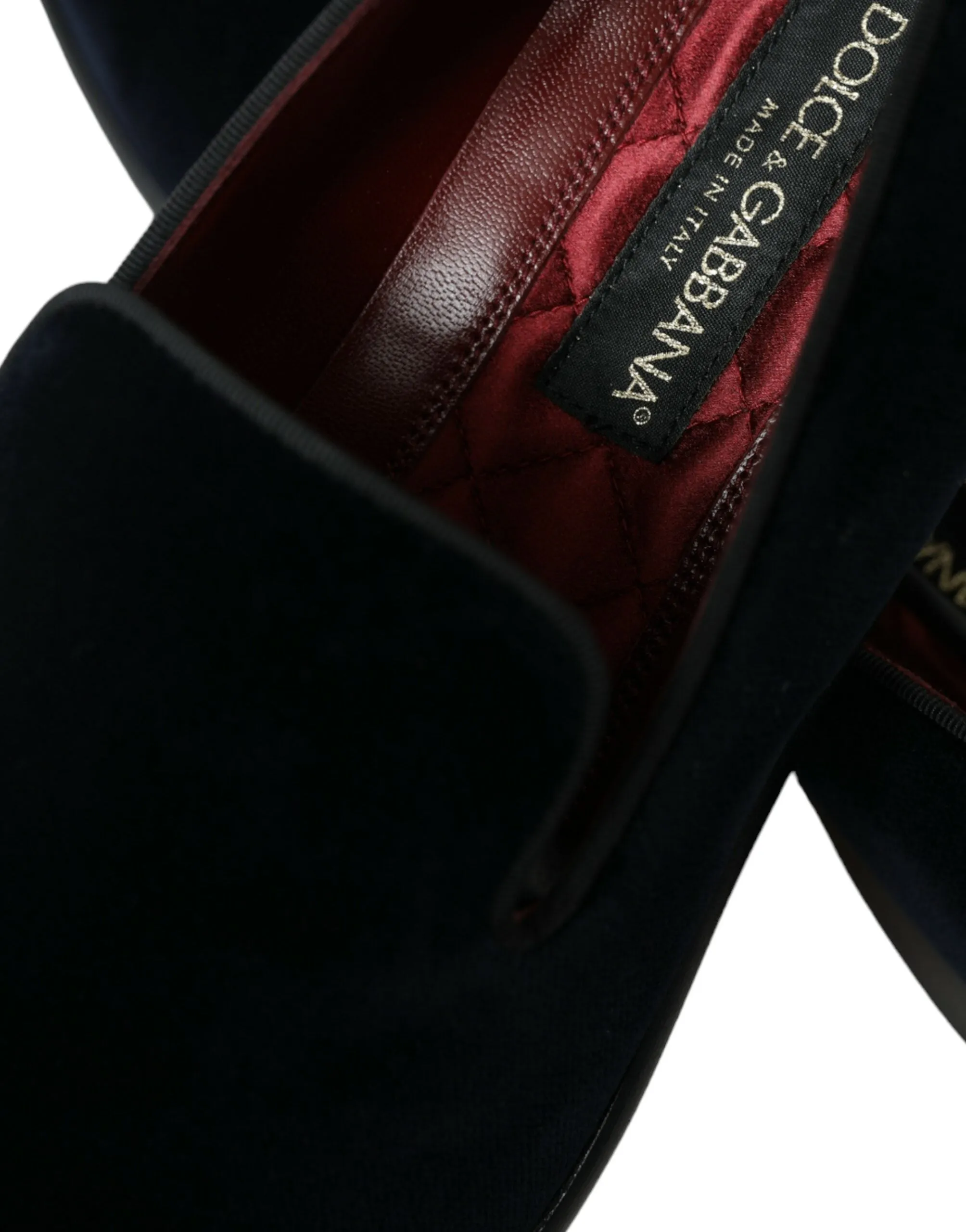 Dolce & Gabbana Elegant Black Velvet Loafers for Men