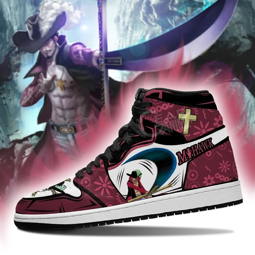 Dracule Mihawk Sneakers Custom Anime OP Shoes Gift Idea