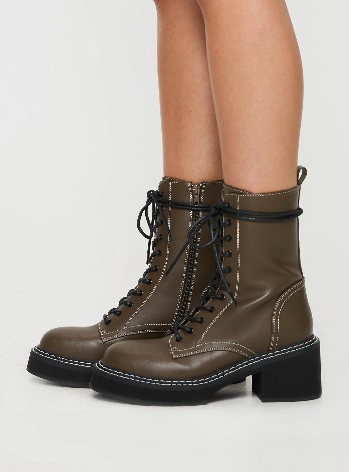 Exa Combat Boots Olive Green