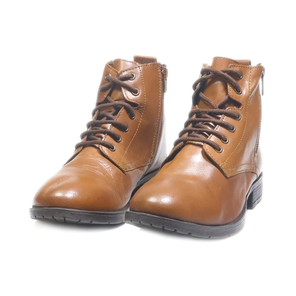 Footflexx Ankle Boots Leather Brown Colour For Women