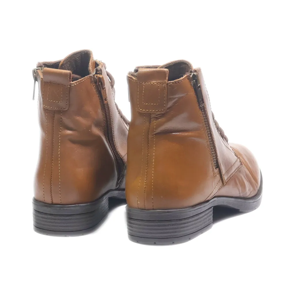 Footflexx Ankle Boots Leather Brown Colour For Women