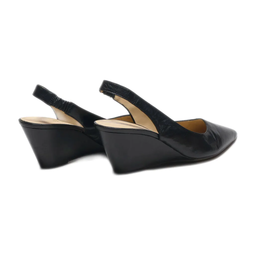 Franco Sarto Aberdeen Wedge Shoes Leather Black Colour For Women