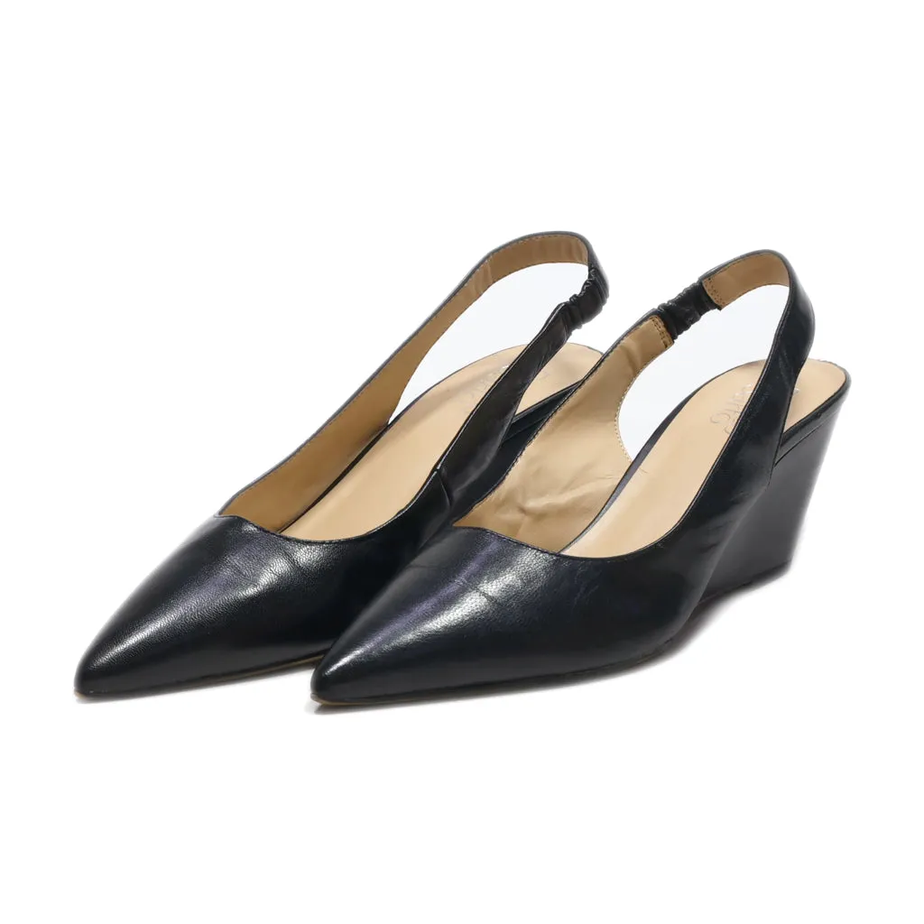 Franco Sarto Aberdeen Wedge Shoes Leather Black Colour For Women