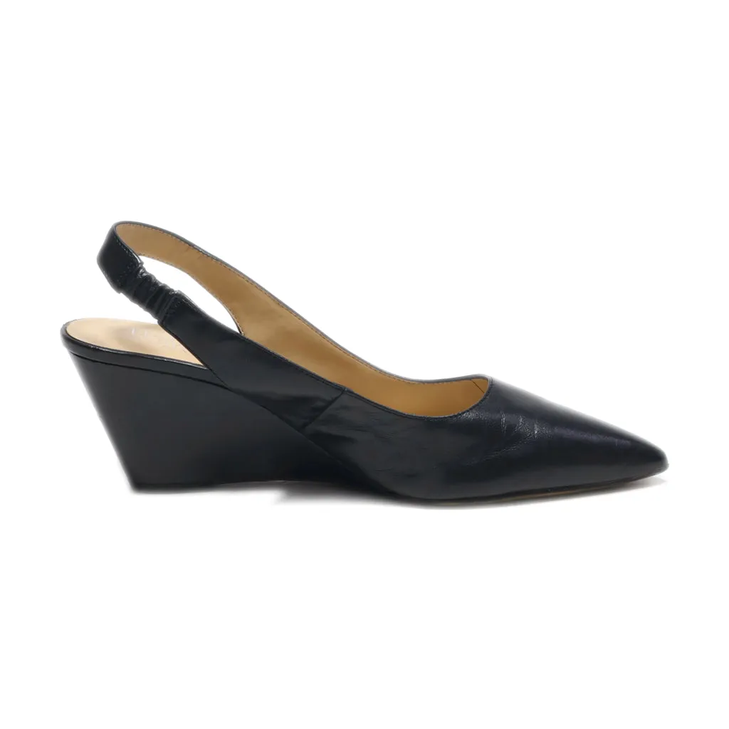 Franco Sarto Aberdeen Wedge Shoes Leather Black Colour For Women