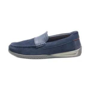 Geox Loafers Suede Blue Colour For Men