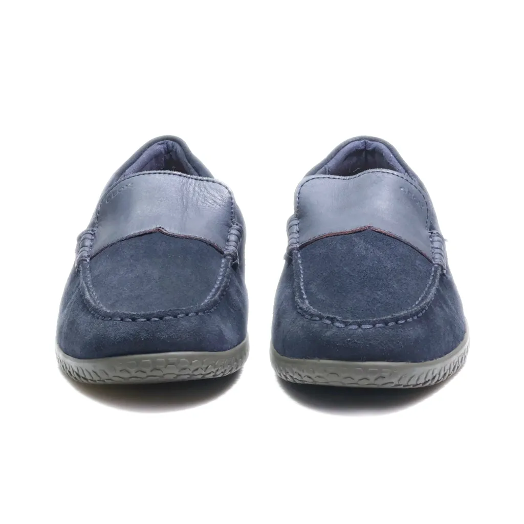 Geox Loafers Suede Blue Colour For Men