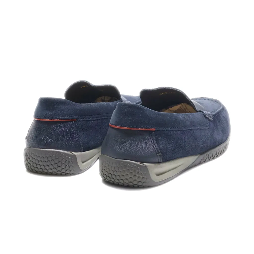 Geox Loafers Suede Blue Colour For Men