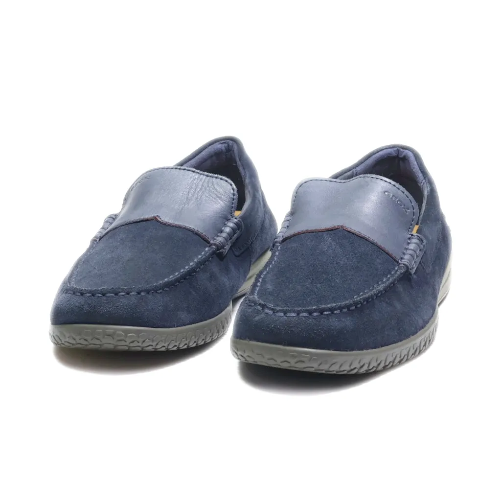 Geox Loafers Suede Blue Colour For Men