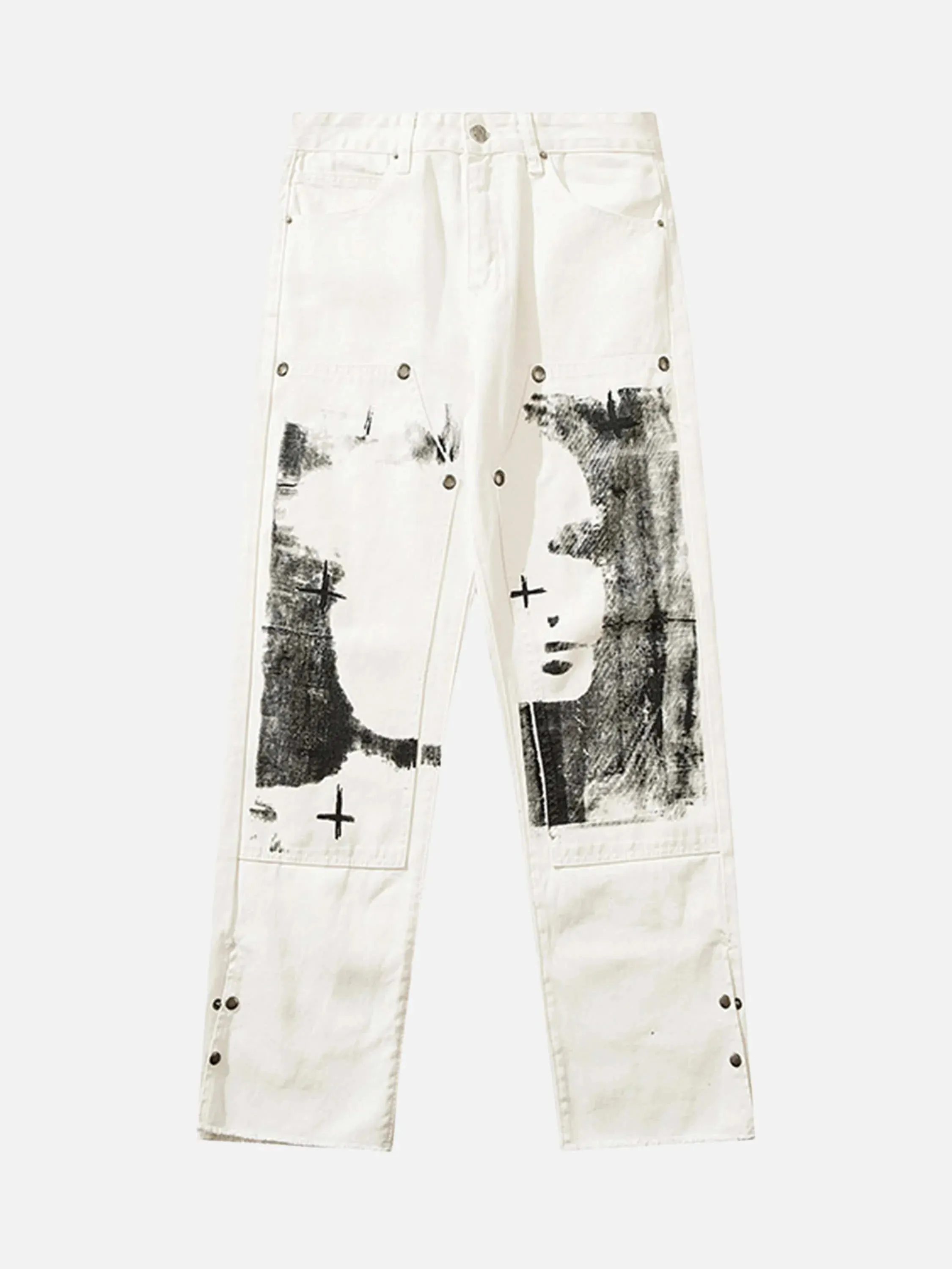 Graffiti Print Track Pants-2209