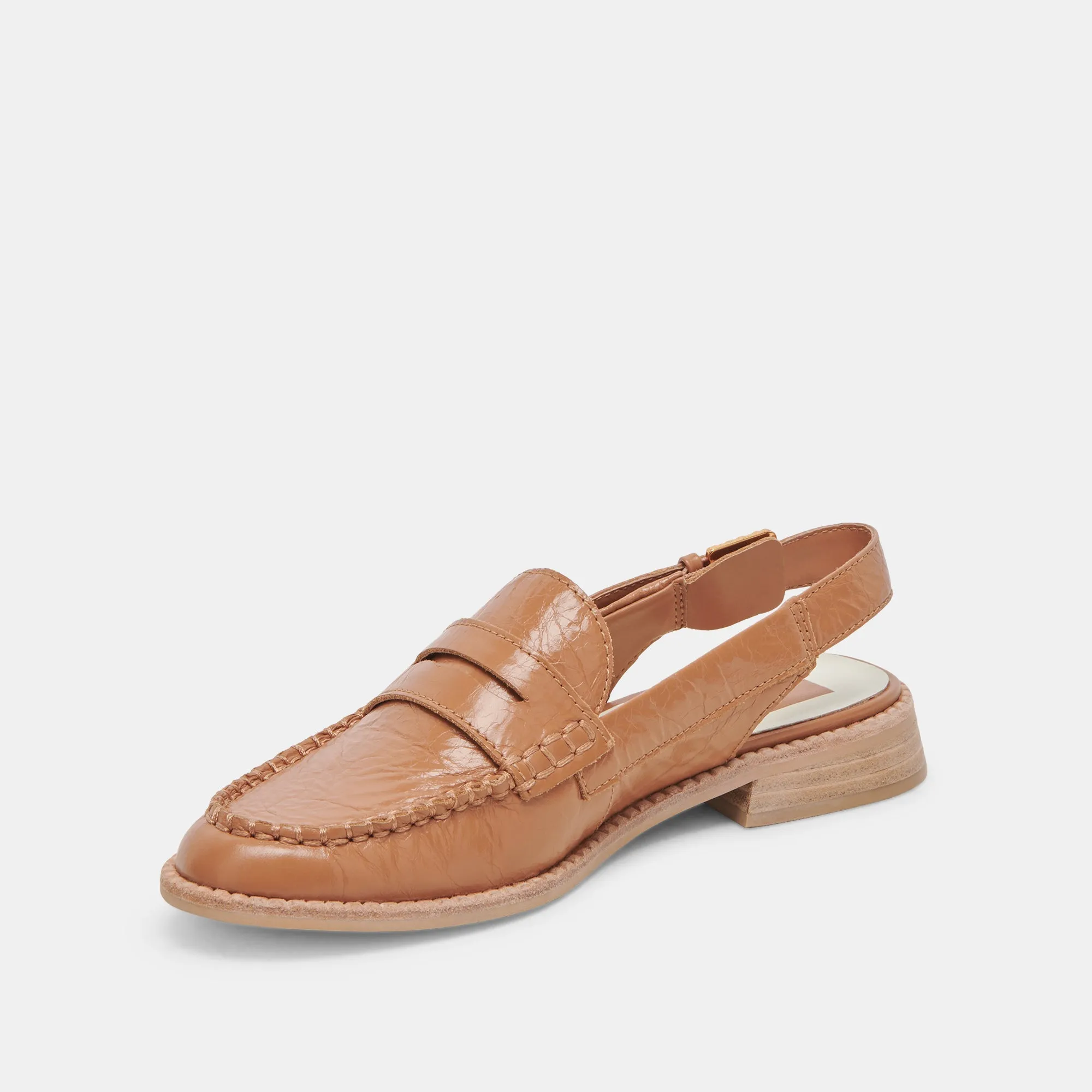 HARDI LOAFERS TAN CRINKLE PATENT