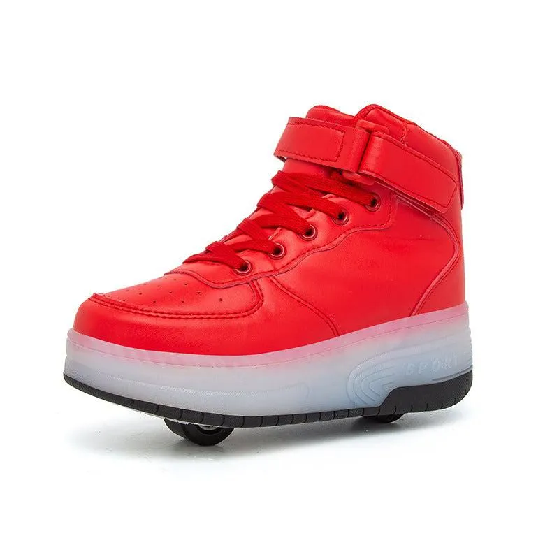 High Top Stylish Led Roller Shoes | Roller High Top Light Up Shoes For Girls