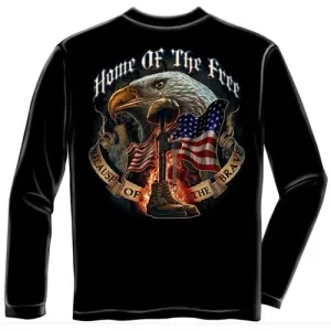 Home of the Free Because of the Brave Mens Long Sleeve T-Shirt