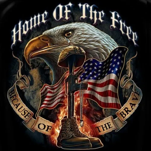 Home of the Free Because of the Brave Mens T-Shirt