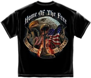 Home of the Free Because of the Brave Mens T-Shirt